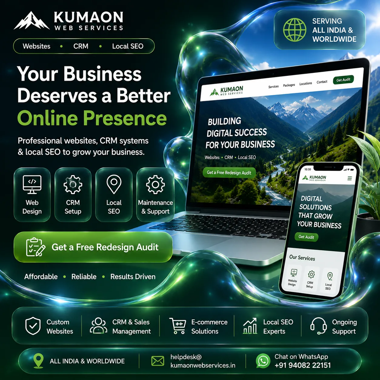 Digital solutions — website, CRM and local SEO for Kumaon businesses